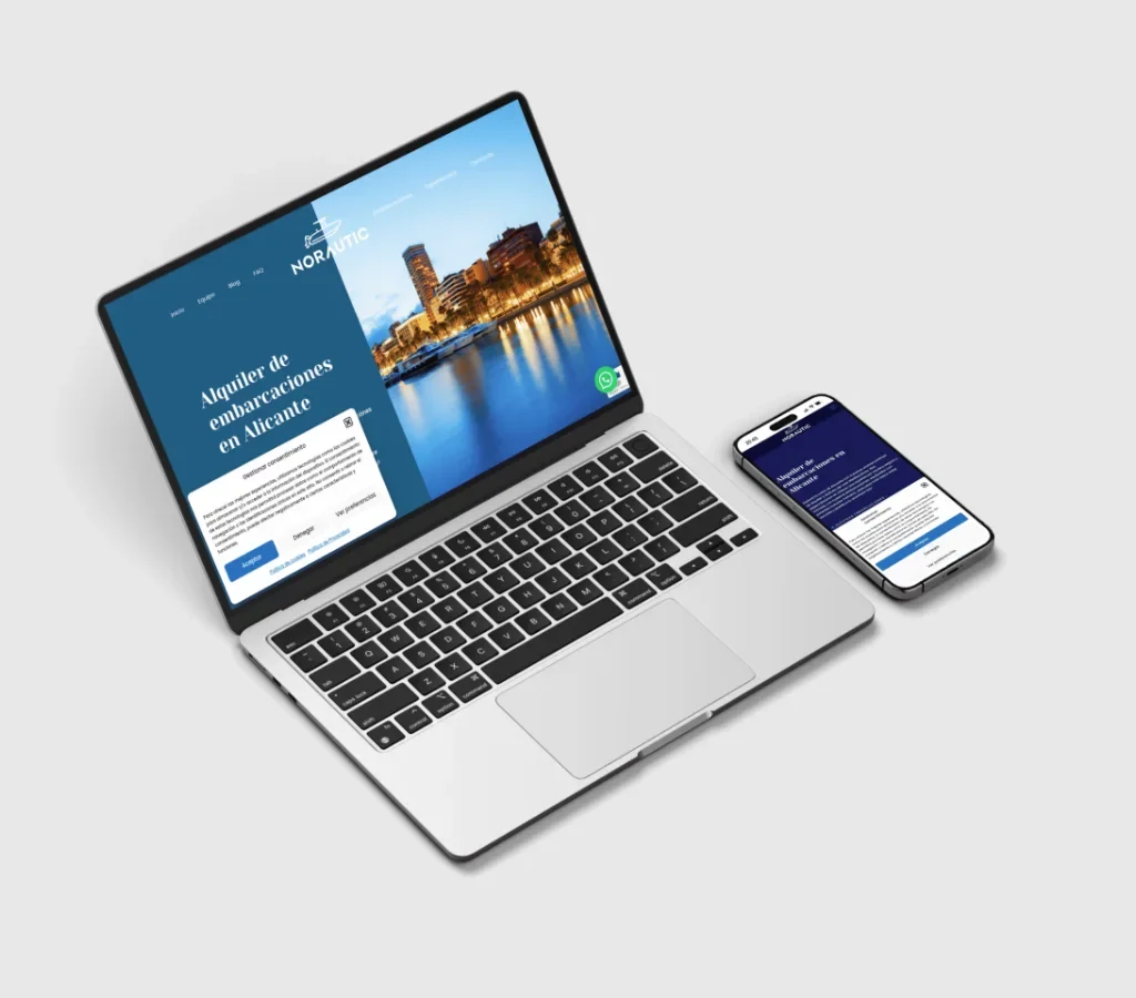 Web de Norautic en portátil y móvil, diseñada por OrbitaClick
